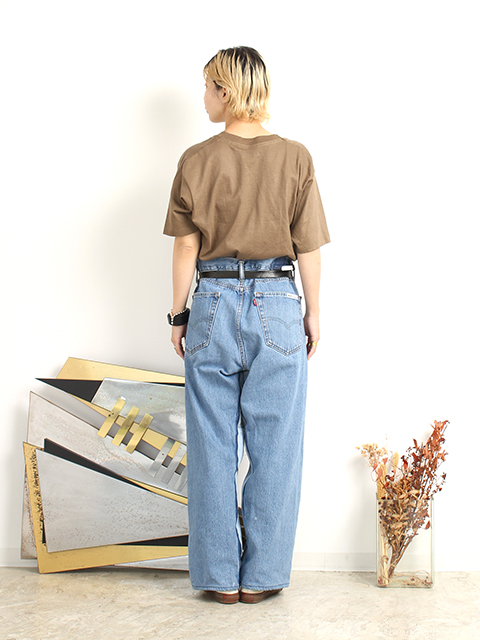 sunny side up wrap denim pants - パンツ